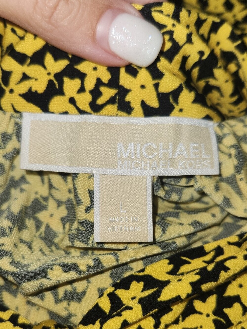 MICHAEL Michael Kors Yellow and Black Halter Floral Mini Dress - Picture 7 of 8